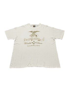 Vintage Y2K Las Vegas World Class Gambling T Shirt Touch of Gold 2XL